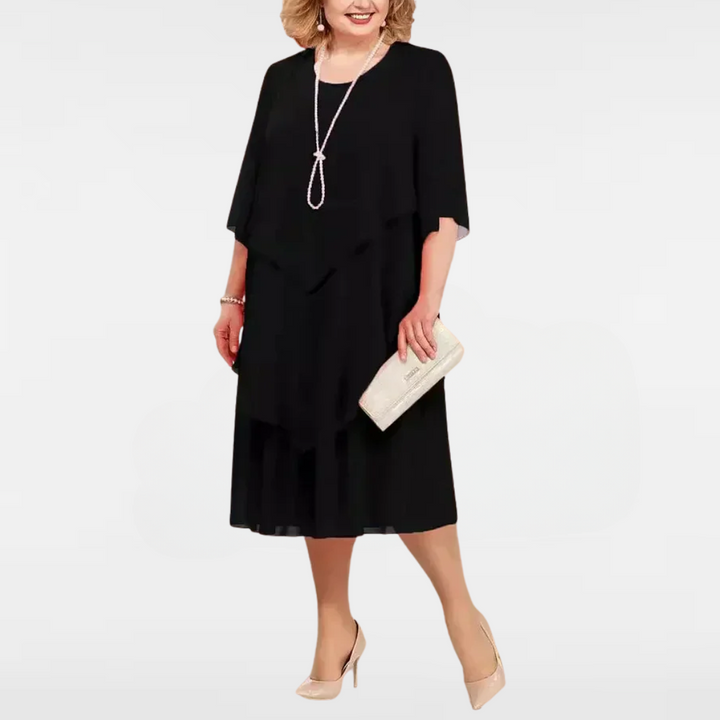 EDITH | LAYERED HEM MIDI DRESS