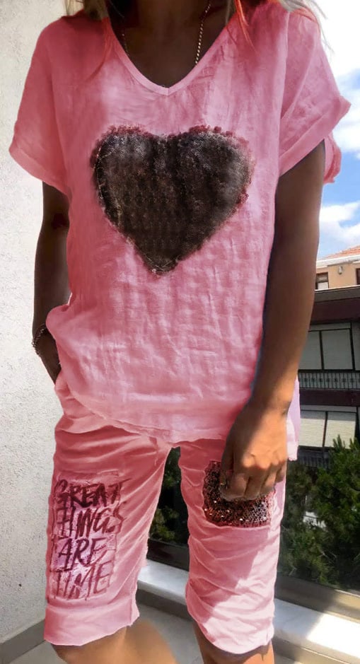 DIANE | HEART SEQUINED SET