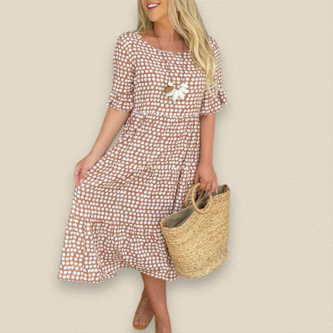 Maelinne | Ruffle Sleeve Midi Dress