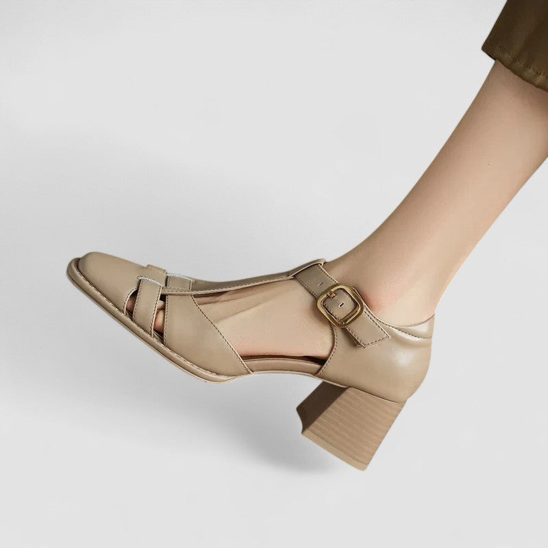 Leila | Orthopedic T-Strap Block Heels
