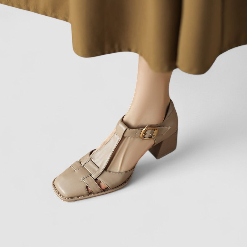 Leila | Orthopedic T-Strap Block Heels