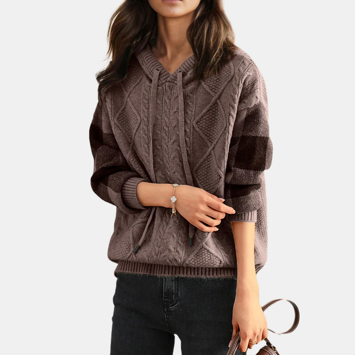 Aveline | Cable Knit Hoodie Sweater