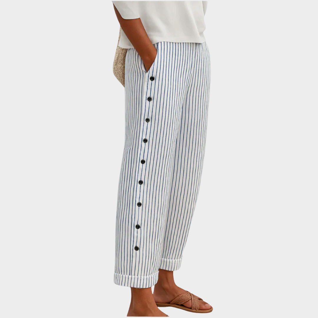 REA | COMFORTABLE STRIPED CASUAL PANTS