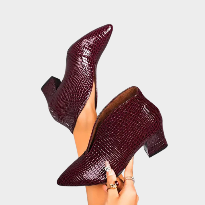 Valentina | Elegant V-Cut Ankle Boots