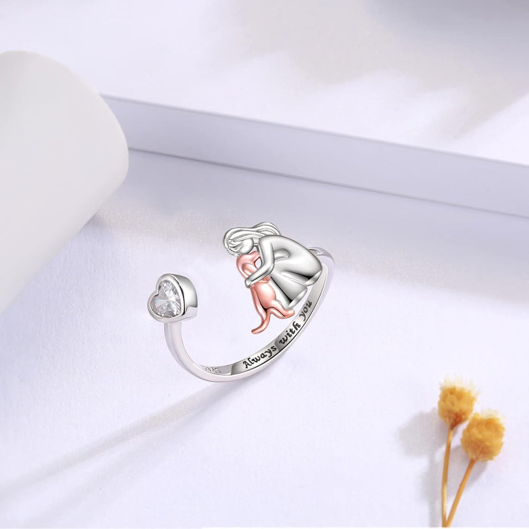 M&J | Ring with Dog Icon (Rose)