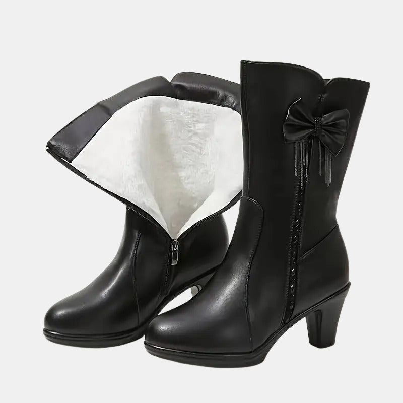 Natalia | Vintage Bow Leather Boots