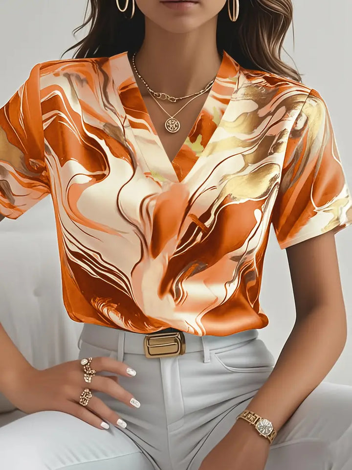 XYRIEL | STYLISH MARBLE PRINT BLOUSE