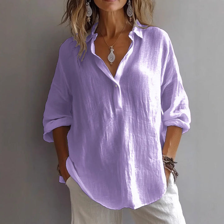 DIANE | LOOSE V-NECK BLOUSE