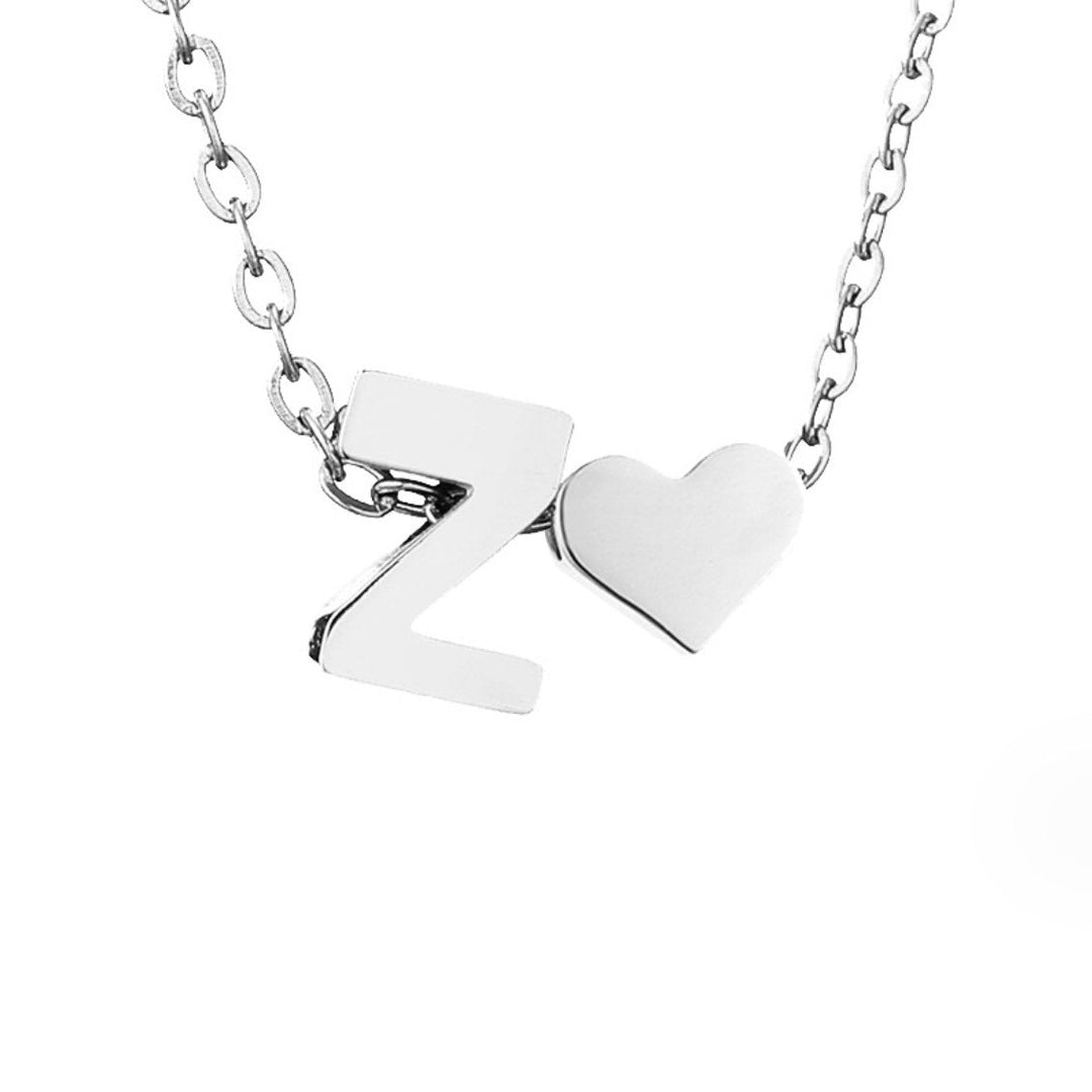 YAHNA | LETTER INITIAL SILVER NECKLACE