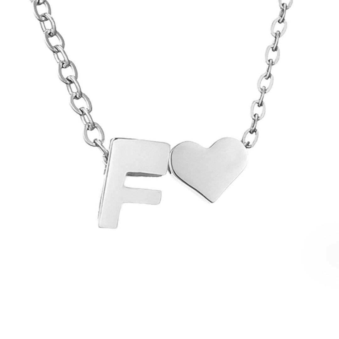 YAHNA | LETTER INITIAL SILVER NECKLACE