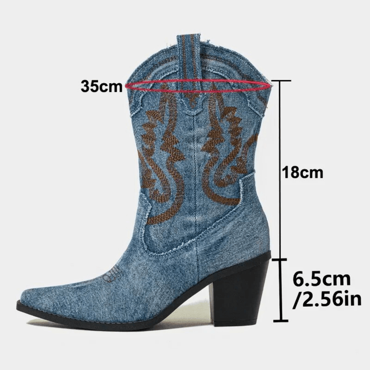 Elara | Denim-Style Ankle Boots