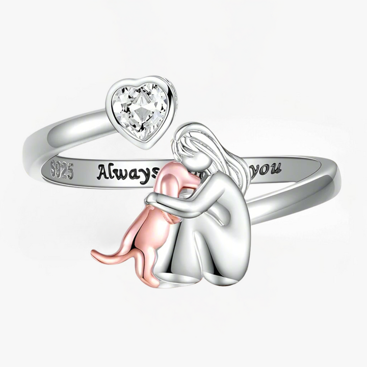 M&J | Ring with Dog Icon (Rose)